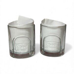 Chivas Regal 12 Whiskey Glasses Set of 2 Heavy Bottom Rocks Embossed 2000